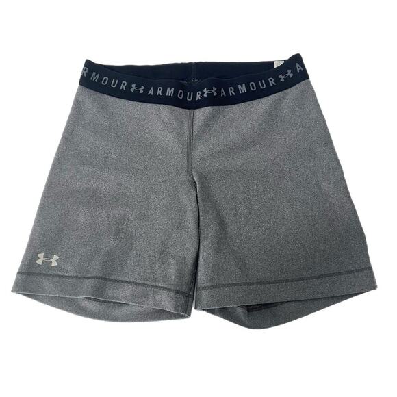 Under Armour HeatGear Armour Shorty Women's Compression Shorts Gray Medium - Picture 1 of 7